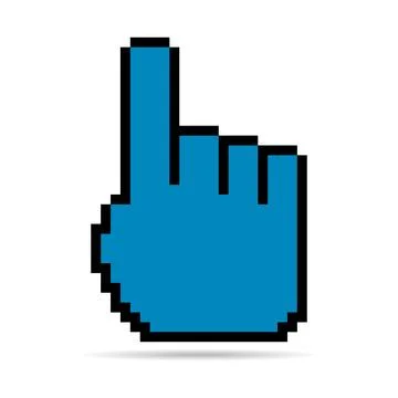 Mouse cursor pixel shadow icon, web click symbol, computer pointer vector ill Stock Illustration