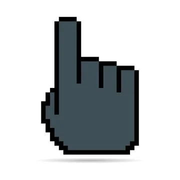 Mouse cursor pixel shadow icon, web click symbol, computer pointer vector ill Stock Illustration