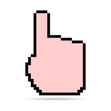 Mouse cursor pixel shadow icon, web click symbol, computer pointer vector ill Stock Illustration