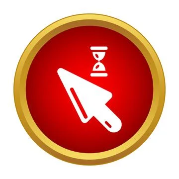 Mouse cursor pointing with hourglass timer icon Stock Illustration