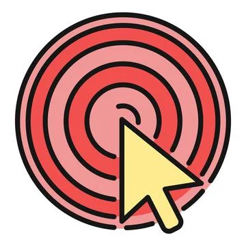 Mouse cursor pointing at target aiming for goal Stock Illustration