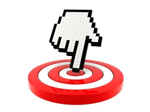 Mouse cursor pointing at target Stock Illustration