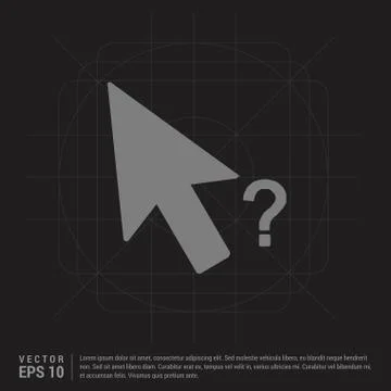 Mouse cursor question icon - Black Creative Background Stockillustratie
