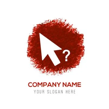 Mouse cursor question icon - Red WaterColor Circle Splash Illustrazione stock