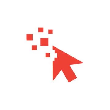 Mouse Cursor Red Icon On White Background. Red Flat Style Vector Illustration 스톡 일러스트