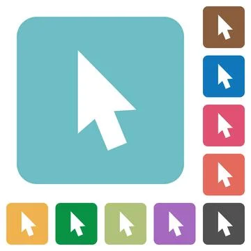 Mouse cursor rounded square flat icons 스톡 일러스트