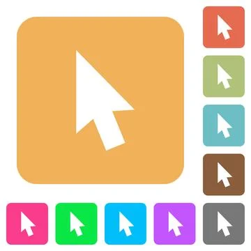 Mouse cursor rounded square flat icons 스톡 일러스트