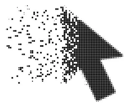 Mouse Cursor Shredded Pixel Icon 스톡 일러스트