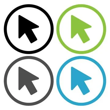 Mouse cursor sign icon. Pointer symbol. Circles 4 buttons. Vector Illustrazione stock