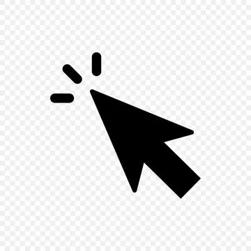 Mouse cursor silhouette icon during clicking isolated on transparent backgr.. Stock Illustration
