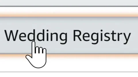 Mouse Cursor Slides Over And Clicks Wedding Registry. Stock Footage 146921328