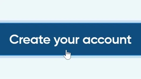 Mouse Cursor Slides Over And Clicks Create Your Account. Stock Footage 148499912