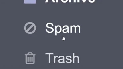 Mouse Cursor Slides Over And Clicks Email Spam. Device Screen View Stock Footage 149004113