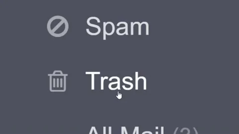 Mouse Cursor Slides Over And Clicks Email Trash Button on Web Page. Stock Footage 149380680
