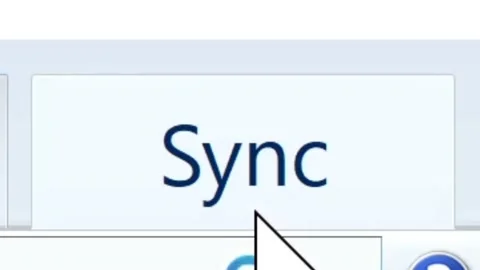 Mouse Cursor Slides Over And Clicks Sync Button. Stock Footage 151215932