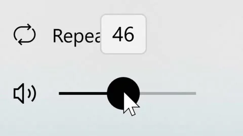 Mouse Cursor Slides Over And Clicks Volume Down Audio Slider Button. Stock Footage 151215935