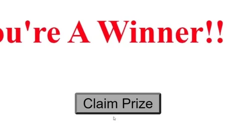 Mouse Cursor Slides Over And Clicks Claim Prize With You're A Winner Stock Footage 152783609