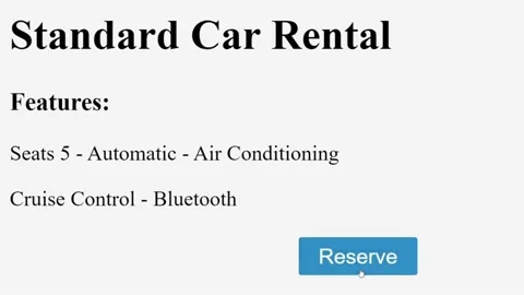 Mouse Cursor Slides Over And Clicks Reserve Rental Button on Web Page. Stock Footage 154478487