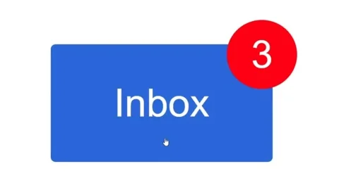 Mouse Cursor Slides Over And Clicks New Email Message Inbox. Stock Footage 154519366