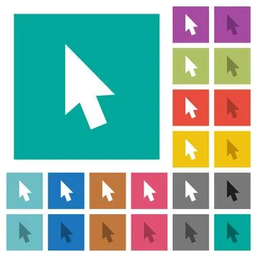 Mouse cursor square flat multi colored icons Ilustración de archivo