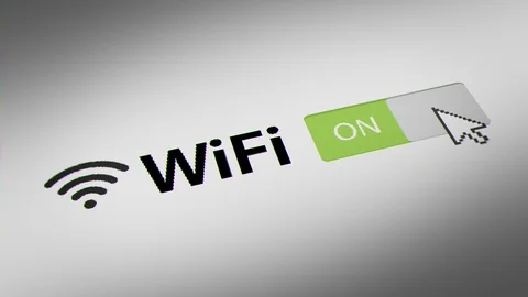 Mouse Cursor Switching On-Off to Wi-Fi Connectio Stock Footage 118650191