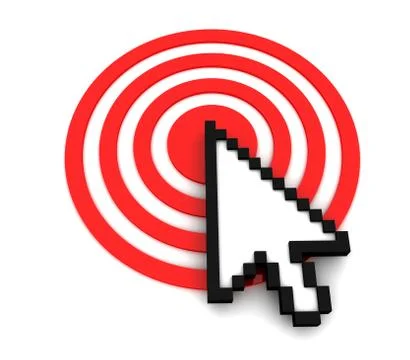 Mouse cursor on target Stock Illustration