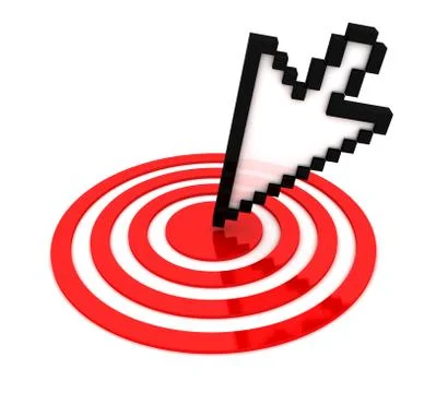 Mouse cursor on target Stock Illustration