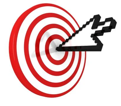 Mouse cursor on target Stock Illustration