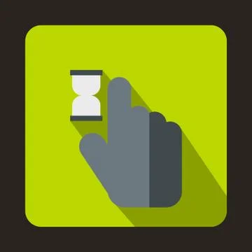 Mouse cursor waiting icon, flat style Stock Illustration