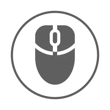 Mouse, device icon. Gray vector graphics. Stock Illustration