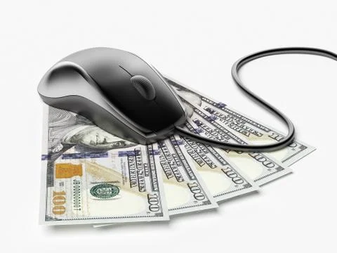 Mouse with dollars bills 库存插图