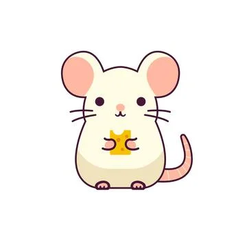 Mouse Eating Cheese Stock Illustration