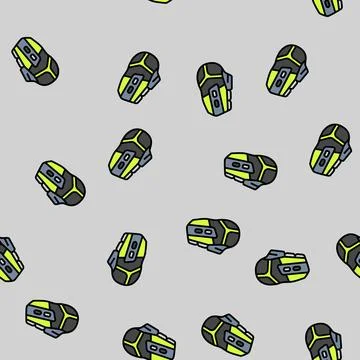 Mouse extra buttons gaming pc vector seamless pattern Stock Illustration