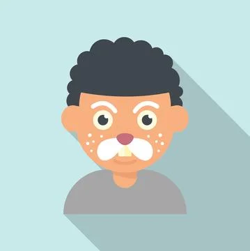 Mouse face painting icon flat vector. Kid mask Illustrazione stock