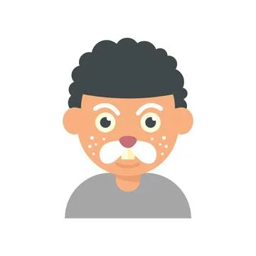 Mouse face painting icon flat vector. Kid mask Illustrazione stock