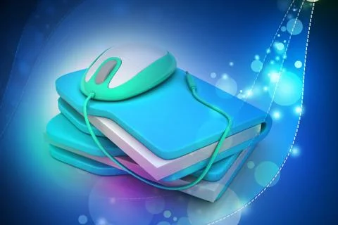 Mouse with file folder Stock Illustration