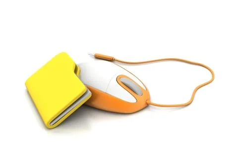 Mouse with file folder Illustrazione stock gratuita