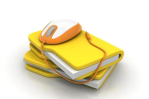 Mouse with file folder Free Stock Illustration