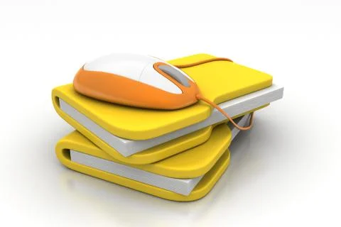 Mouse with file folder Free Stock Illustration