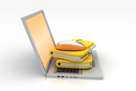 Mouse with file folder Free Stock Illustration