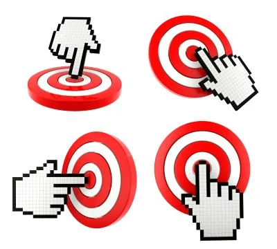 Mouse finger cursor pointing at the target Stock Illustration