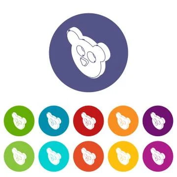 Mouse form button clothes icons set vector color Ilustración de archivo