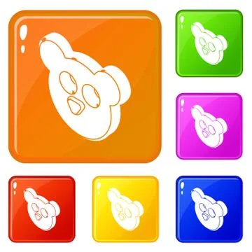 Mouse form button clothes icons set vector color Ilustración de archivo