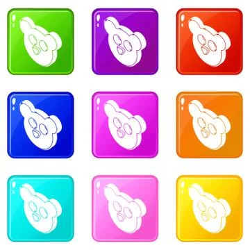 Mouse form button clothes icons set 9 color collection Ilustración de archivo