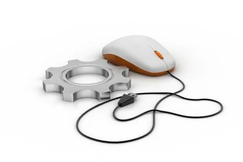 Mouse with gear Free Stock Illustration