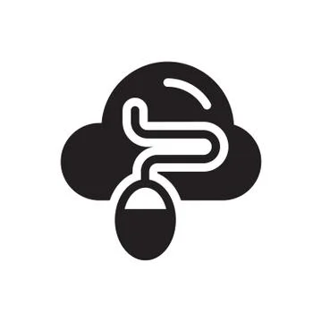 Mouse glyph flat icon 스톡 일러스트