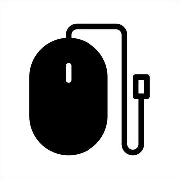 Mouse glyph icon vector illustration isolated on white background Illustrazione stock