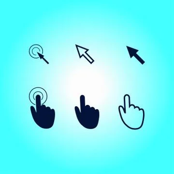 Mouse, hand, arrow Ilustración de archivo