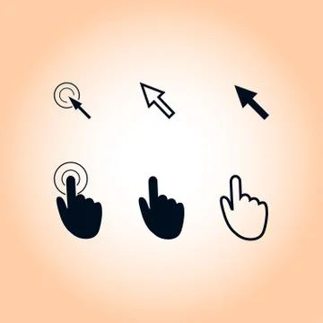 Mouse, hand, arrow Stock Illustration