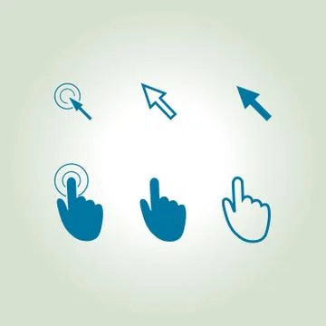Mouse, hand, arrow Ilustración de archivo